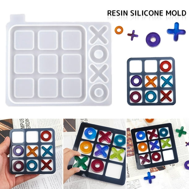 Crystal Making Mold Epoxy Mould Craft DIY XXOO Silicone Game Board Resin Casting